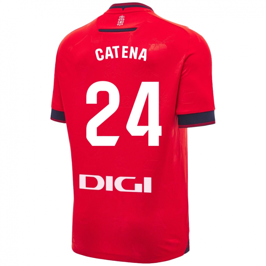 Hombre Camiseta Alejandro Catena #24 Rojo Blanco 1ª Equipación 2024/25 La Camisa México