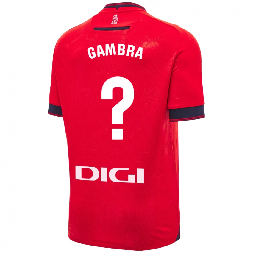 Hombre Camiseta Javi Gambra #0 Rojo Blanco 1ª Equipación 2024/25 La Camisa México