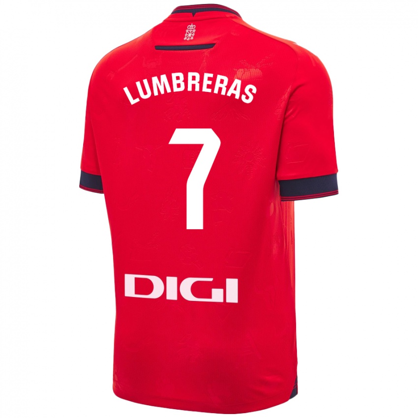 Hombre Camiseta Carlos Lumbreras #7 Rojo Blanco 1ª Equipación 2024/25 La Camisa México