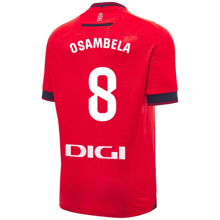 Hombre Camiseta Asier Osambela #8 Rojo Blanco 1ª Equipación 2024/25 La Camisa México