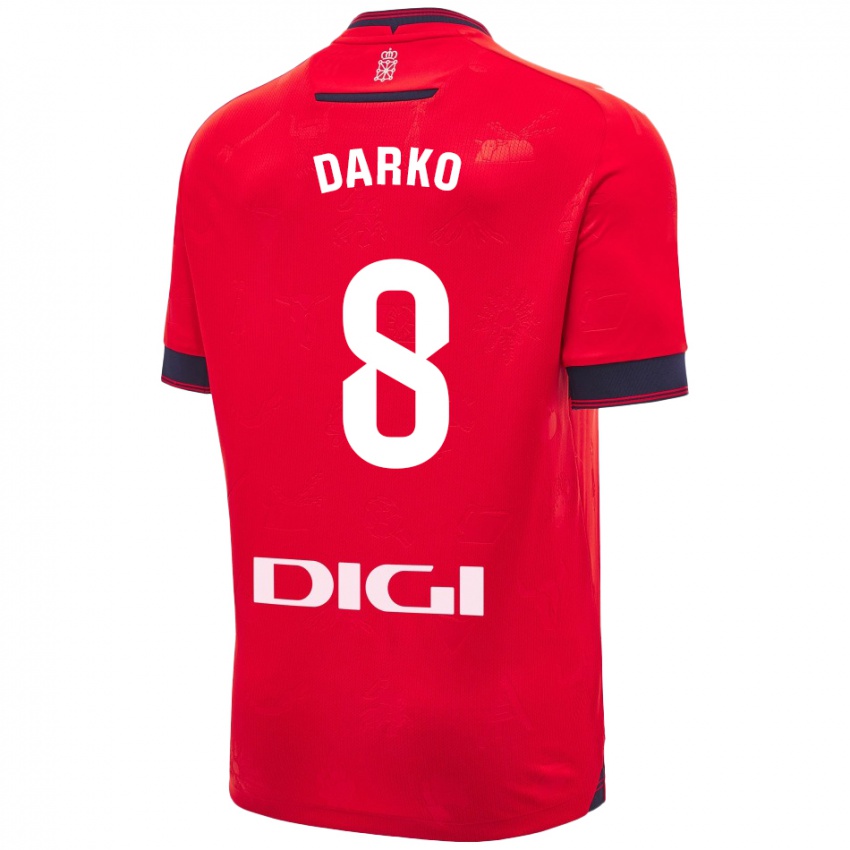 Hombre Camiseta Darko Brasanac #8 Rojo Blanco 1ª Equipación 2024/25 La Camisa México