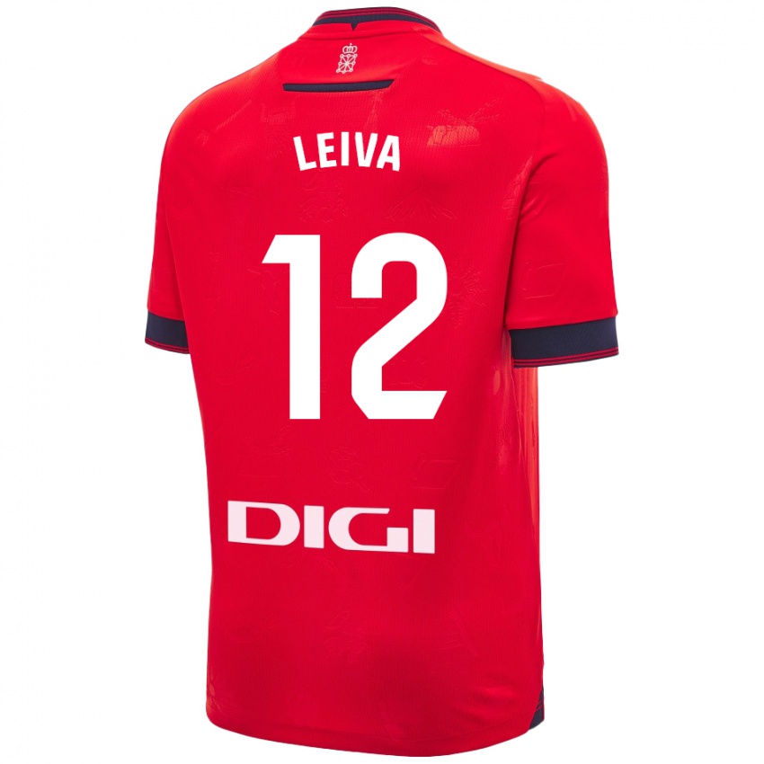 Hombre Camiseta Álvaro Leiva #12 Rojo Blanco 1ª Equipación 2024/25 La Camisa México