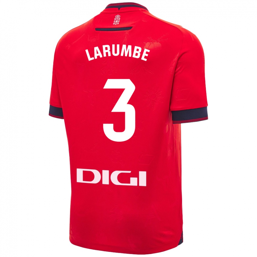 Hombre Camiseta Saioa Larumbe Beloqui #3 Rojo Blanco 1ª Equipación 2024/25 La Camisa México