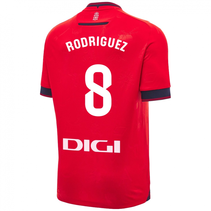 Hombre Camiseta Vanessa Rodríguez Iribarren #8 Rojo Blanco 1ª Equipación 2024/25 La Camisa México