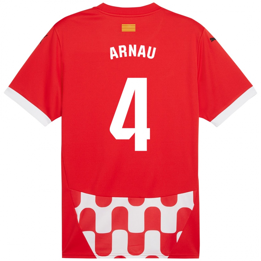 Hombre Camiseta Arnau Martínez #4 Rojo Blanco 1ª Equipación 2024/25 La Camisa México