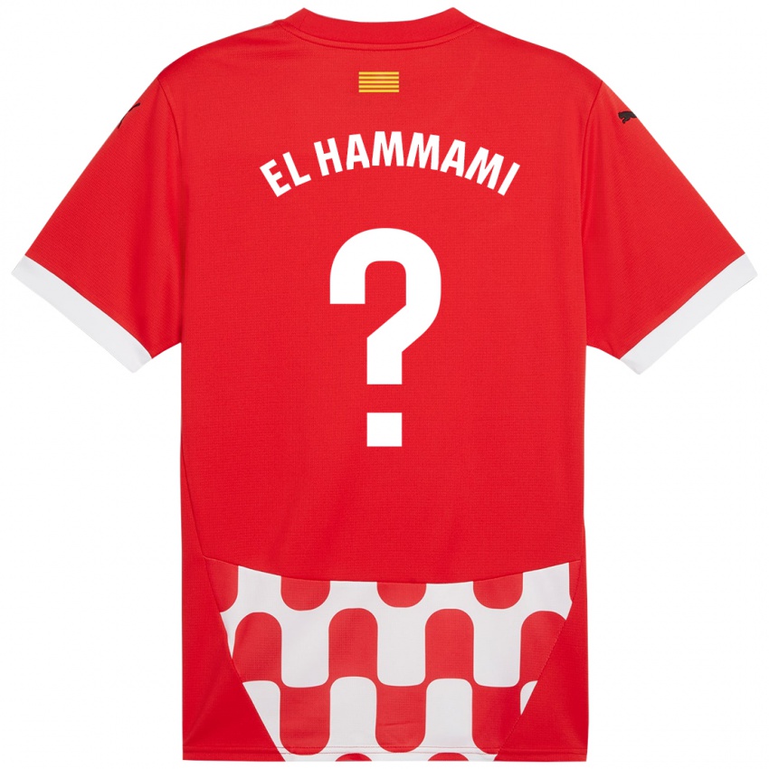 Hombre Camiseta Ayoub El Hammami #0 Rojo Blanco 1ª Equipación 2024/25 La Camisa México