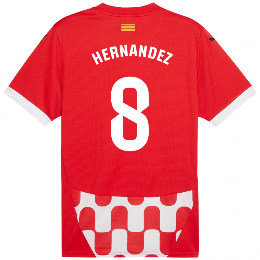 Hombre Camiseta Sofia Hernández #8 Rojo Blanco 1ª Equipación 2024/25 La Camisa México