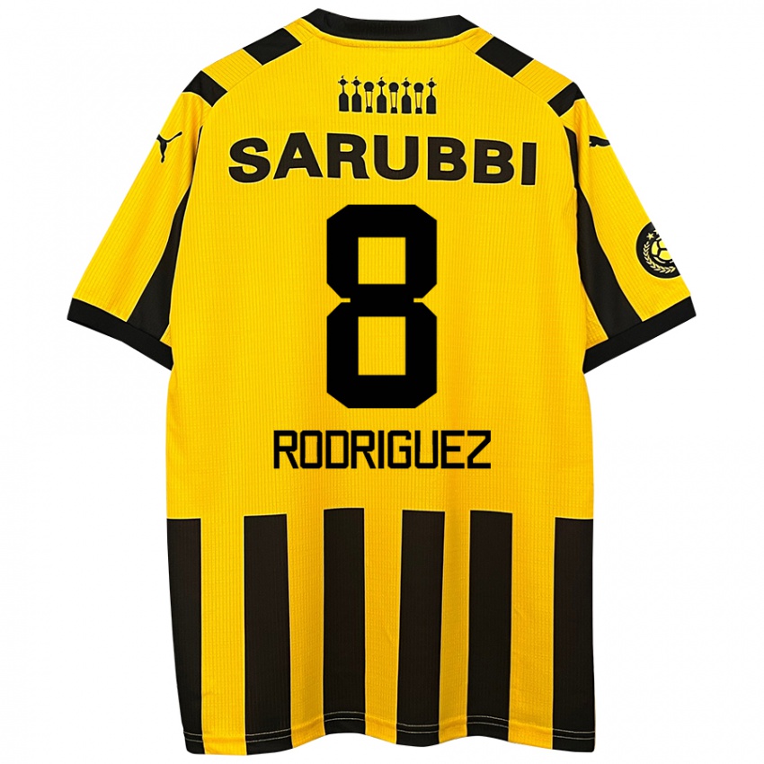 Hombre Camiseta Sebastián Rodríguez #8 Amarillo Negro 1ª Equipación 2024/25 La Camisa México