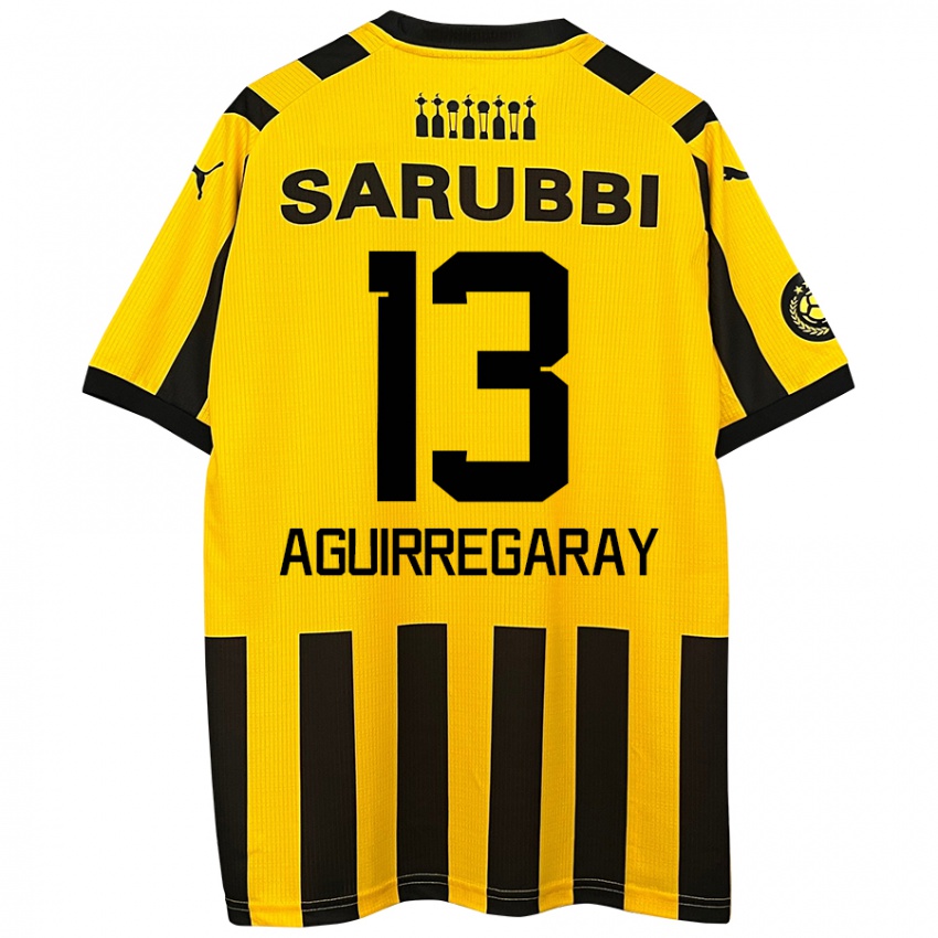 Hombre Camiseta Matías Aguirregaray #13 Amarillo Negro 1ª Equipación 2024/25 La Camisa México