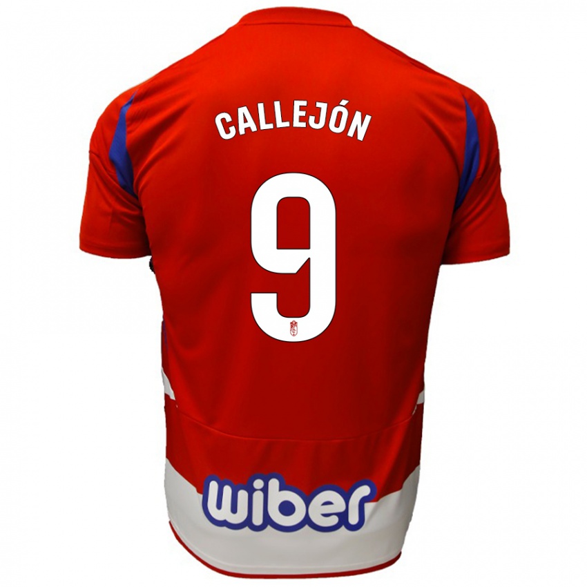 Hombre Camiseta Jose Callejon #9 Rojo Blanco Azul 1ª Equipación 2024/25 La Camisa México