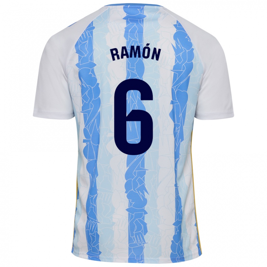 Hombre Camiseta Ramón Enríquez #6 Blanco Azul 1ª Equipación 2024/25 La Camisa México