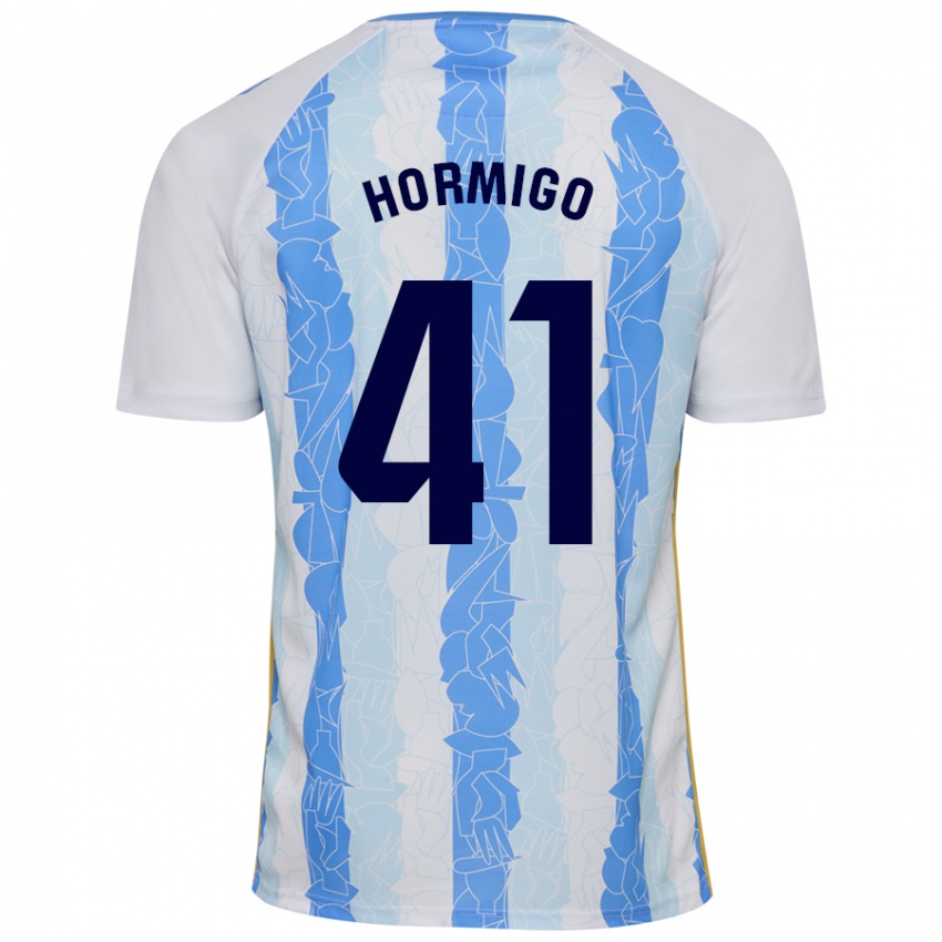 Hombre Camiseta Cintia Hormigo #41 Blanco Azul 1ª Equipación 2024/25 La Camisa México