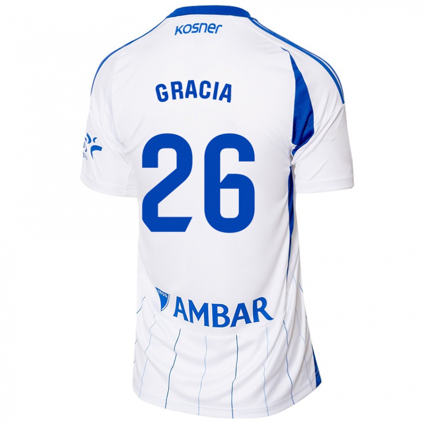 Hombre Camiseta Gori Gracia #26 Rojo Blanco 1ª Equipación 2024/25 La Camisa México