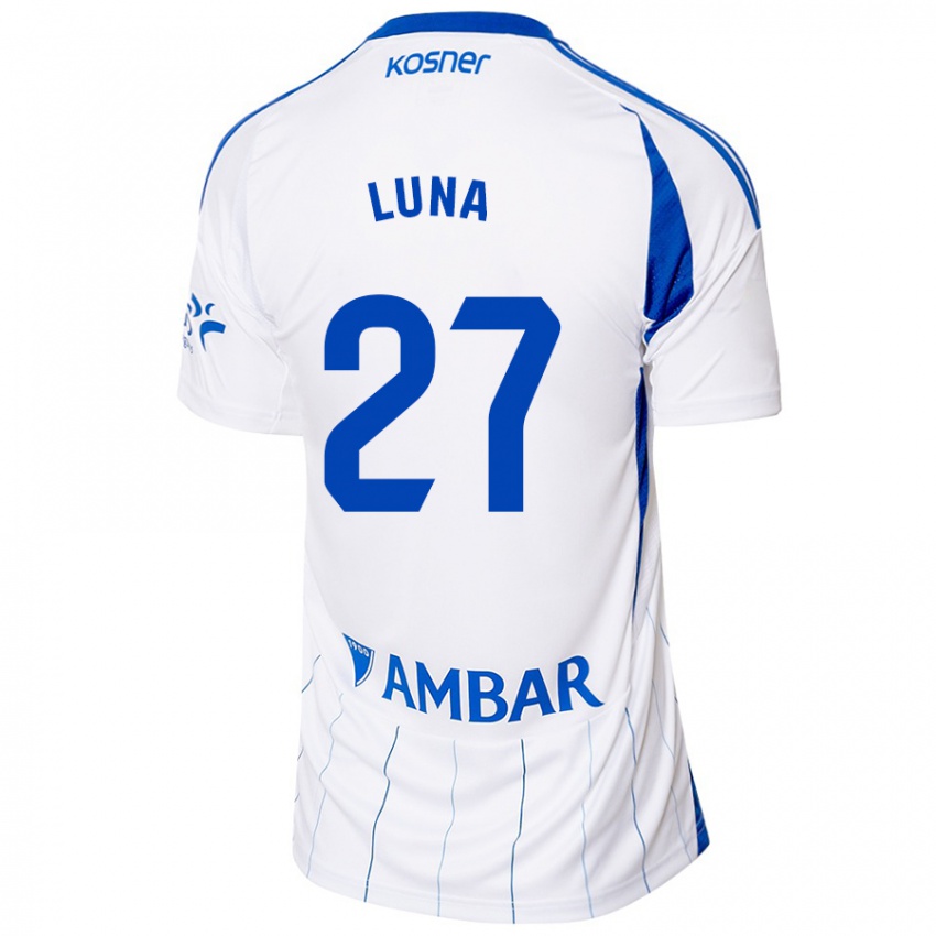 Hombre Camiseta Marcos Luna #27 Rojo Blanco 1ª Equipación 2024/25 La Camisa México