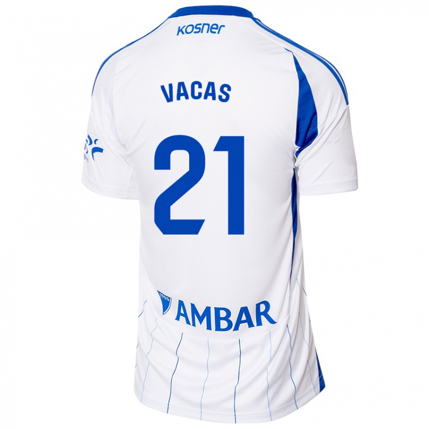 Hombre Camiseta Óscar Vacas #21 Rojo Blanco 1ª Equipación 2024/25 La Camisa México