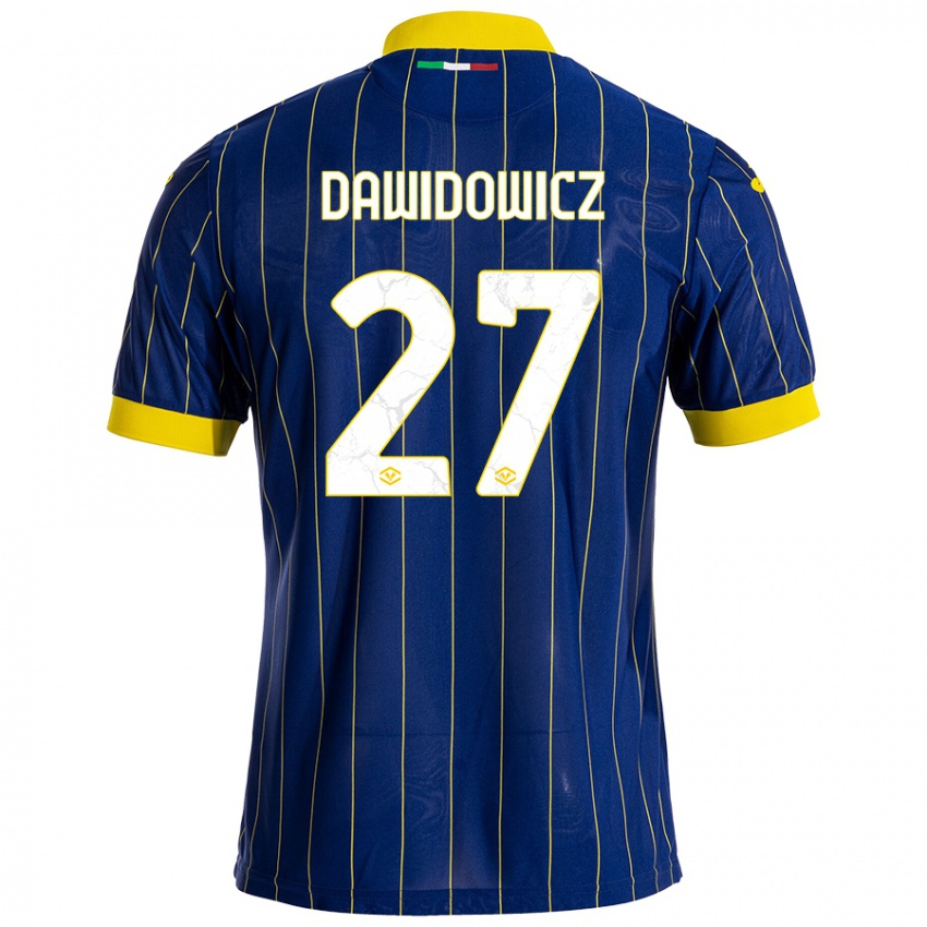 Hombre Camiseta Pawel Dawidowicz #27 Azul Amarillo 1ª Equipación 2024/25 La Camisa México