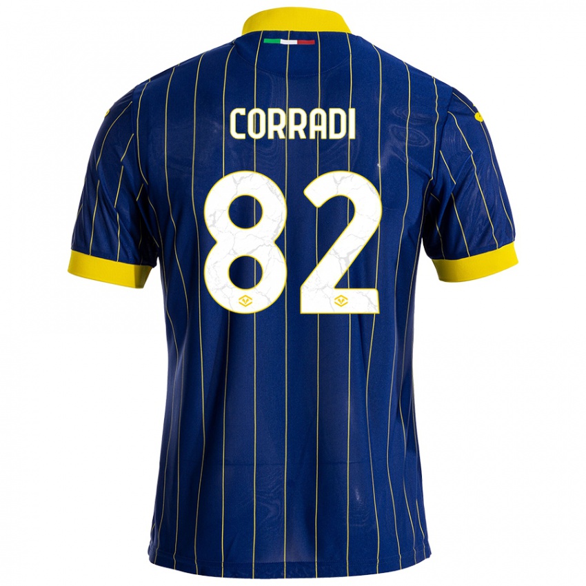 Hombre Camiseta Christian Corradi #82 Azul Amarillo 1ª Equipación 2024/25 La Camisa México