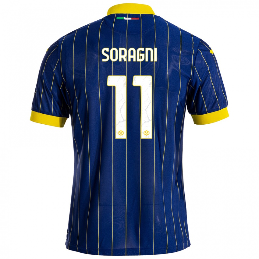 Hombre Camiseta Alberto Soragni #11 Azul Amarillo 1ª Equipación 2024/25 La Camisa México