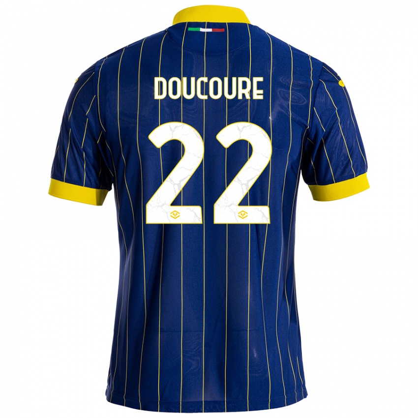 Hombre Camiseta Mamedi Doucouré #22 Azul Amarillo 1ª Equipación 2024/25 La Camisa México