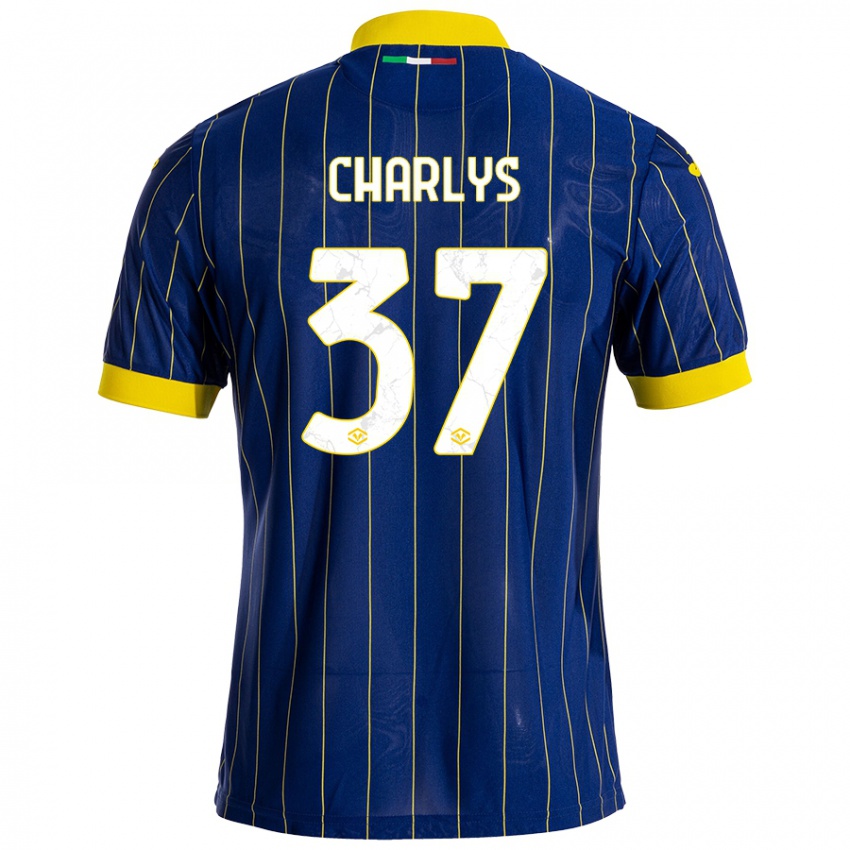 Hombre Camiseta Charlys #37 Azul Amarillo 1ª Equipación 2024/25 La Camisa México