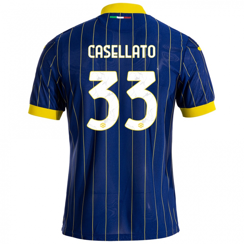 Hombre Camiseta Elisa Casellato #33 Azul Amarillo 1ª Equipación 2024/25 La Camisa México