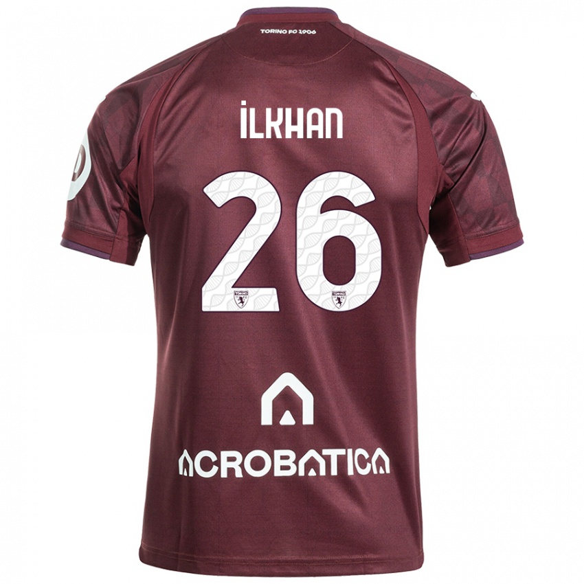 Hombre Camiseta Emirhan İlkhan #26 Granate Blanco 1ª Equipación 2024/25 La Camisa México