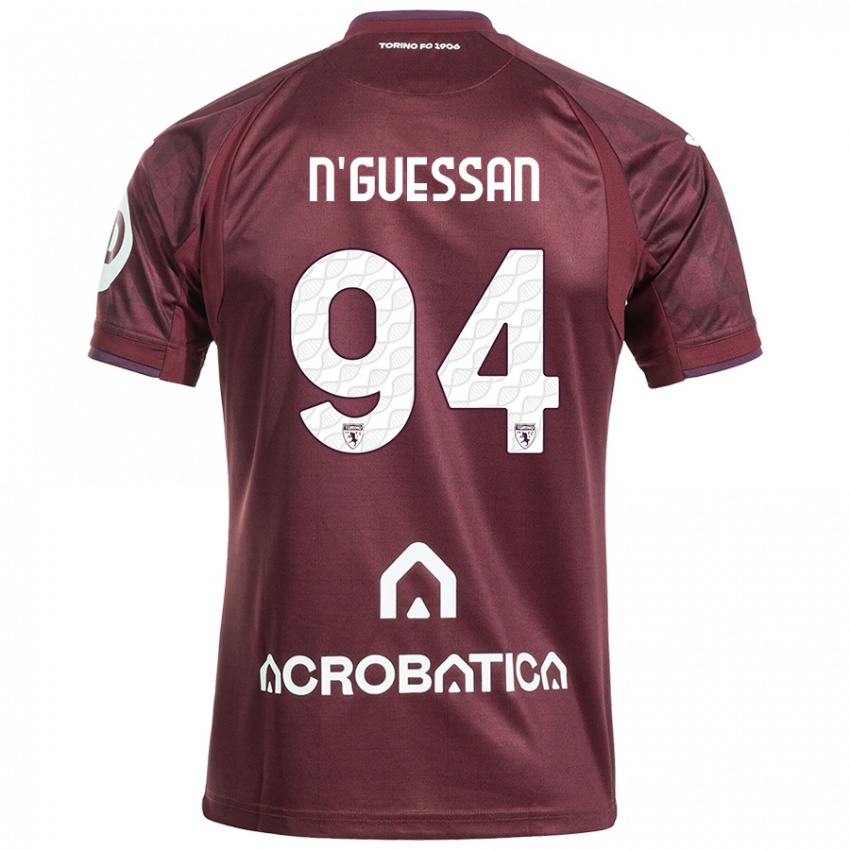 Hombre Camiseta Ange Caumenan N'guessan #94 Granate Blanco 1ª Equipación 2024/25 La Camisa México