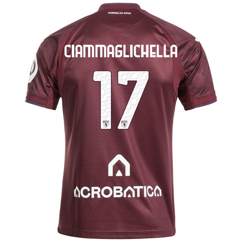 Hombre Camiseta Aaron Ciammaglichella #17 Granate Blanco 1ª Equipación 2024/25 La Camisa México