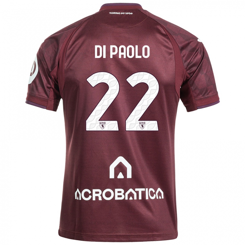 Hombre Camiseta Sebastiano Di Paolo #22 Granate Blanco 1ª Equipación 2024/25 La Camisa México