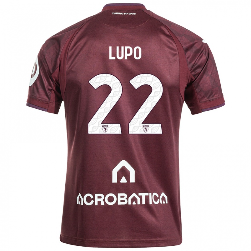 Hombre Camiseta Enrica Lupo #22 Granate Blanco 1ª Equipación 2024/25 La Camisa México