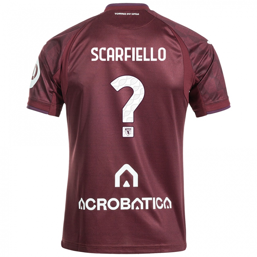 Hombre Camiseta Luca Scarfiello #0 Granate Blanco 1ª Equipación 2024/25 La Camisa México