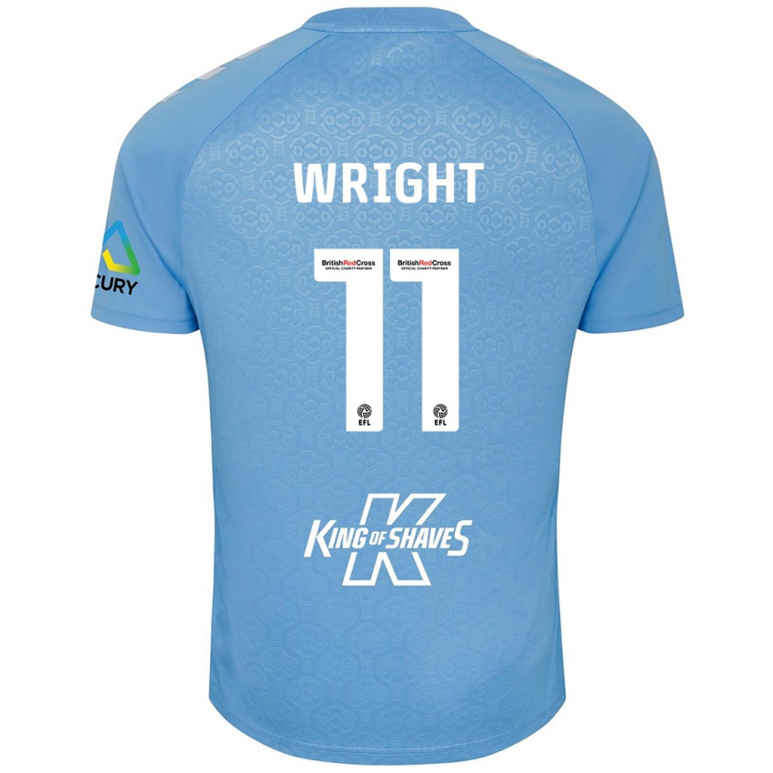 Hombre Camiseta Haji Wright #11 Azul Blanco 1ª Equipación 2024/25 La Camisa México