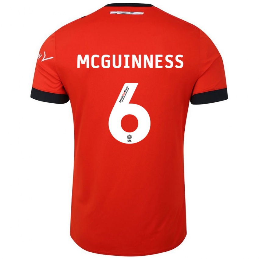 Hombre Camiseta Mark Mcguinness #6 Naranja Negro 1ª Equipación 2024/25 La Camisa México