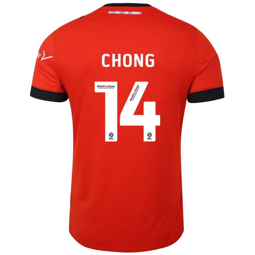 Hombre Camiseta Tahith Chong #14 Naranja Negro 1ª Equipación 2024/25 La Camisa México