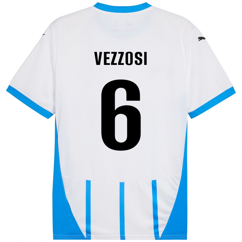 Hombre Camiseta Giorgio Vezzosi #6 Blanco Azul 2ª Equipación 2024/25 La Camisa México