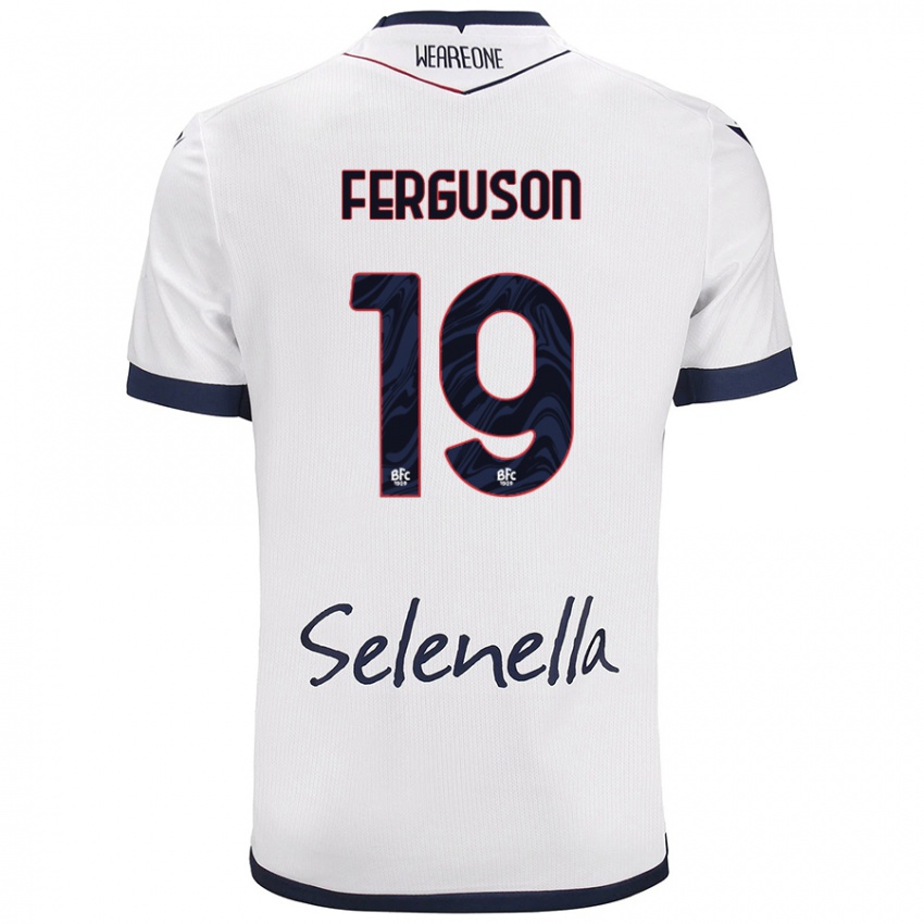 Hombre Camiseta Lewis Ferguson #19 Blanco Azul Real 2ª Equipación 2024/25 La Camisa México