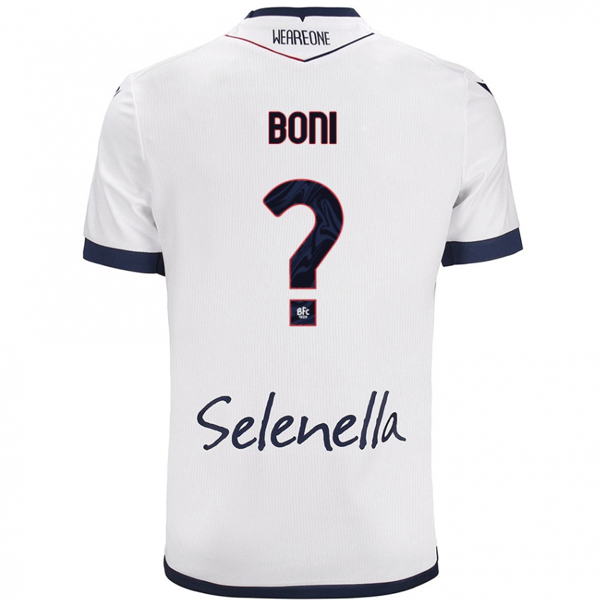 Hombre Camiseta Mattia Boni #0 Blanco Azul Real 2ª Equipación 2024/25 La Camisa México