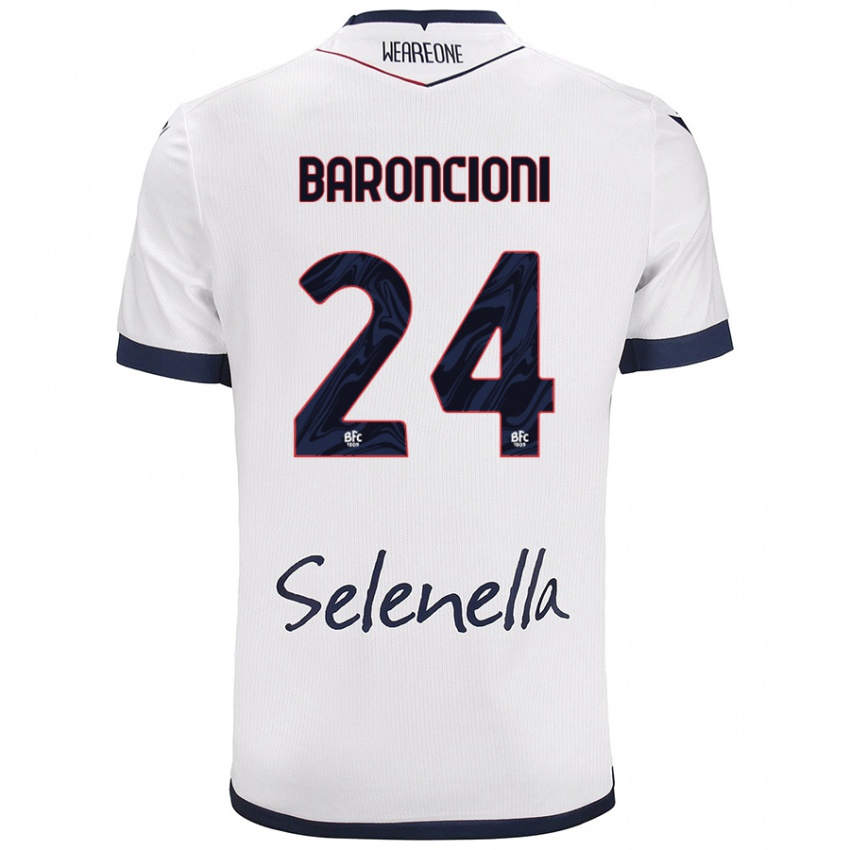 Hombre Camiseta Davide Baroncioni #24 Blanco Azul Real 2ª Equipación 2024/25 La Camisa México