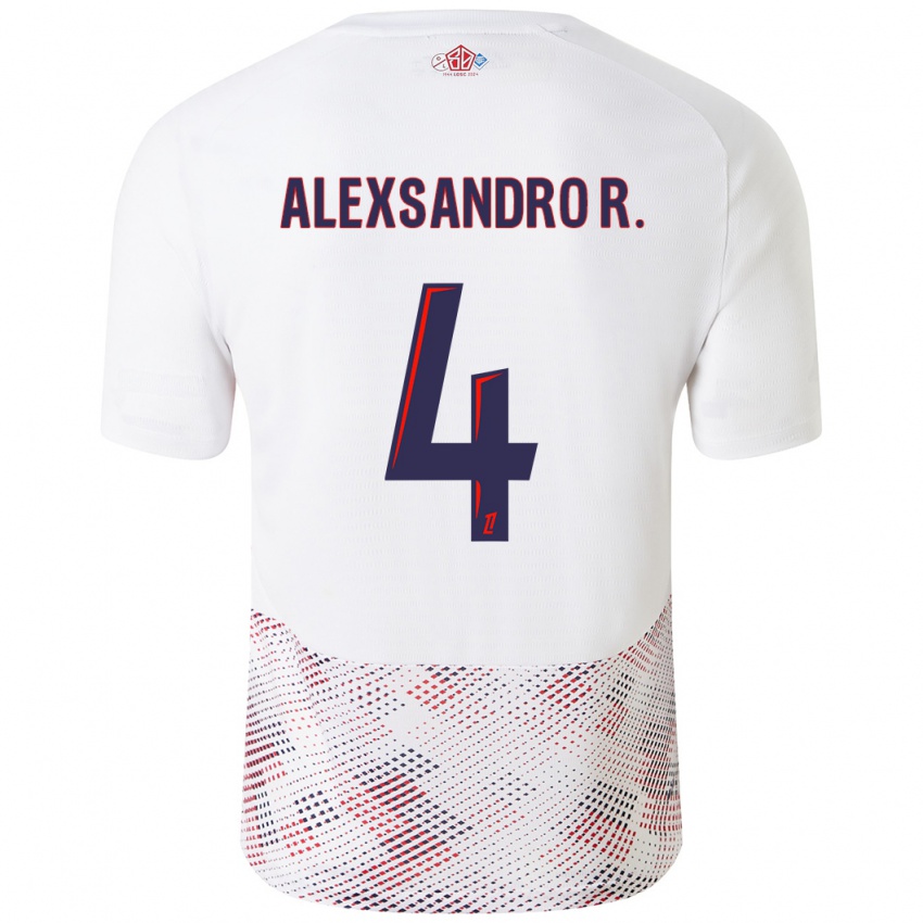 Hombre Camiseta Alexsandro Ribeiro #4 Blanco Azul Real 2ª Equipación 2024/25 La Camisa México