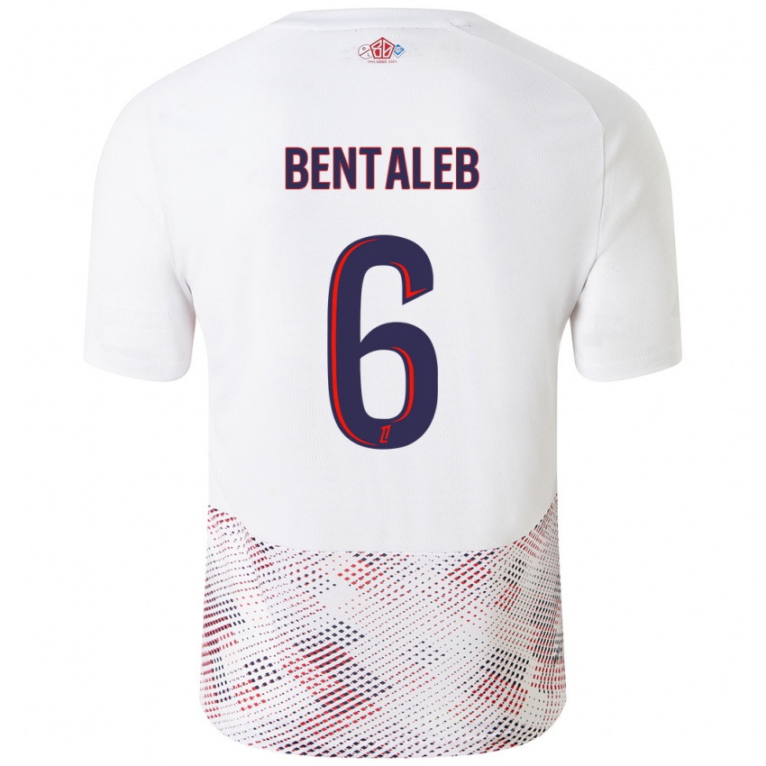 Hombre Camiseta Nabil Bentaleb #6 Blanco Azul Real 2ª Equipación 2024/25 La Camisa México