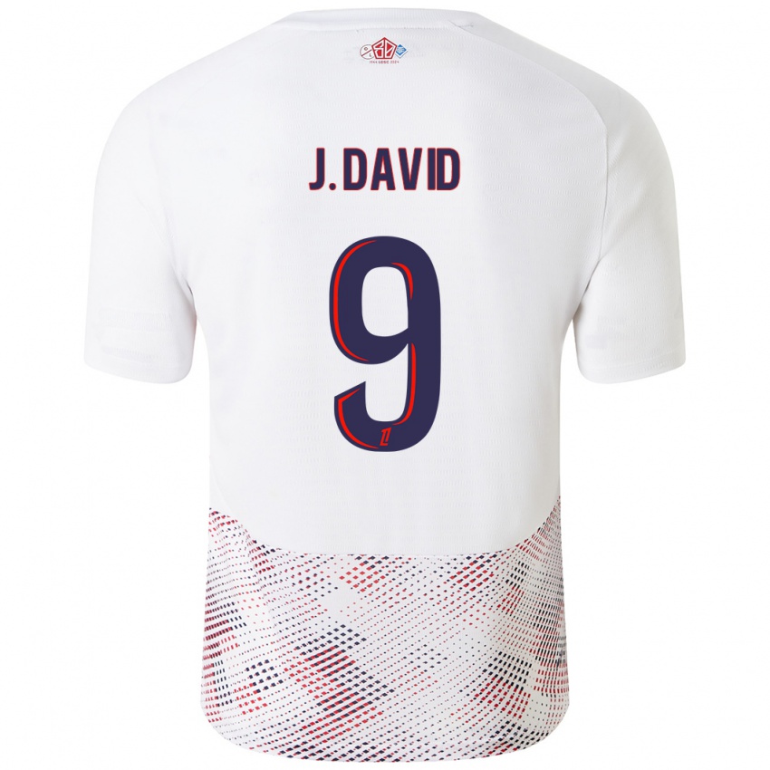 Hombre Camiseta Jonathan David #9 Blanco Azul Real 2ª Equipación 2024/25 La Camisa México