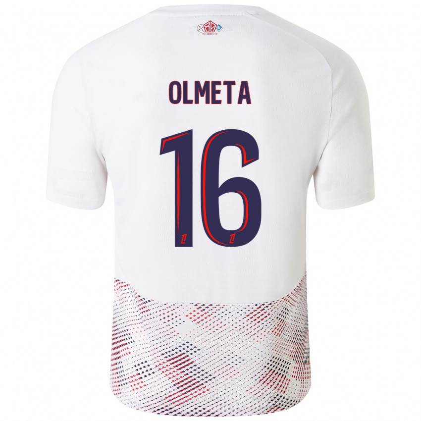 Hombre Camiseta Lisandru Olmeta #16 Blanco Azul Real 2ª Equipación 2024/25 La Camisa México