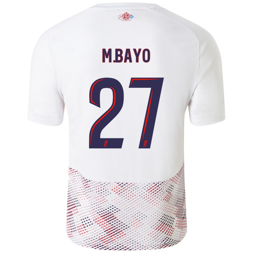 Hombre Camiseta Mohamed Bayo #27 Blanco Azul Real 2ª Equipación 2024/25 La Camisa México