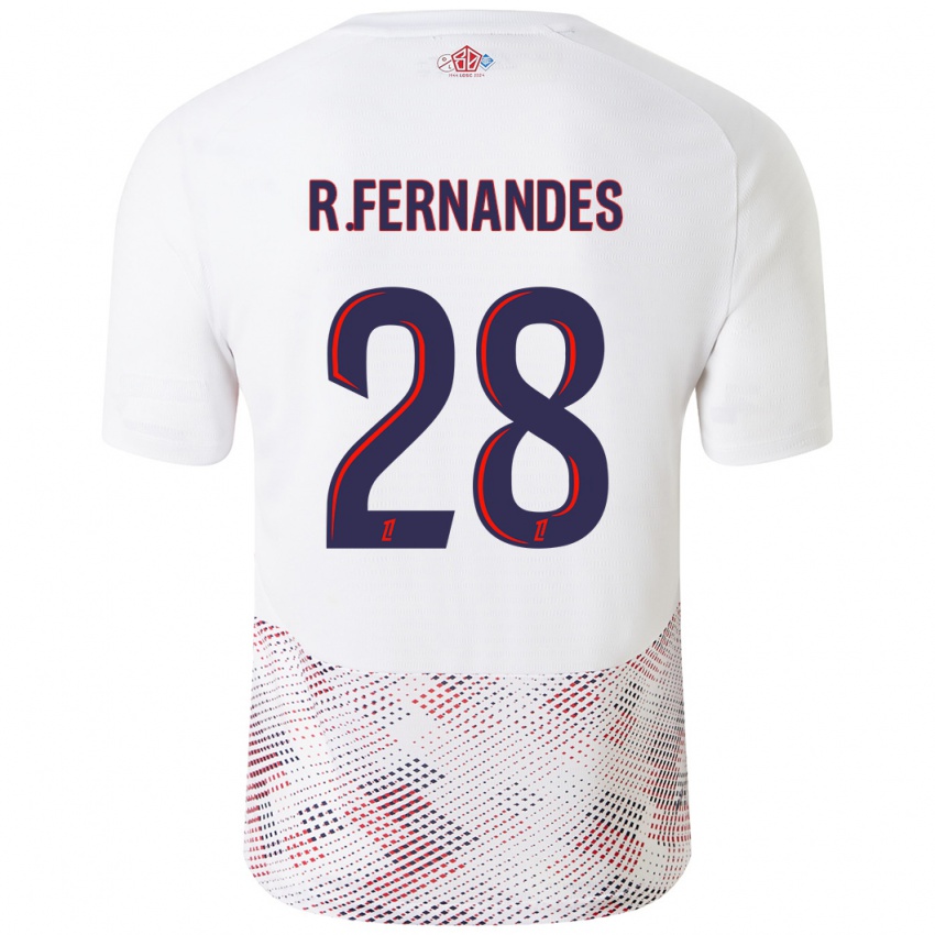 Hombre Camiseta Rafael Fernandes #28 Blanco Azul Real 2ª Equipación 2024/25 La Camisa México