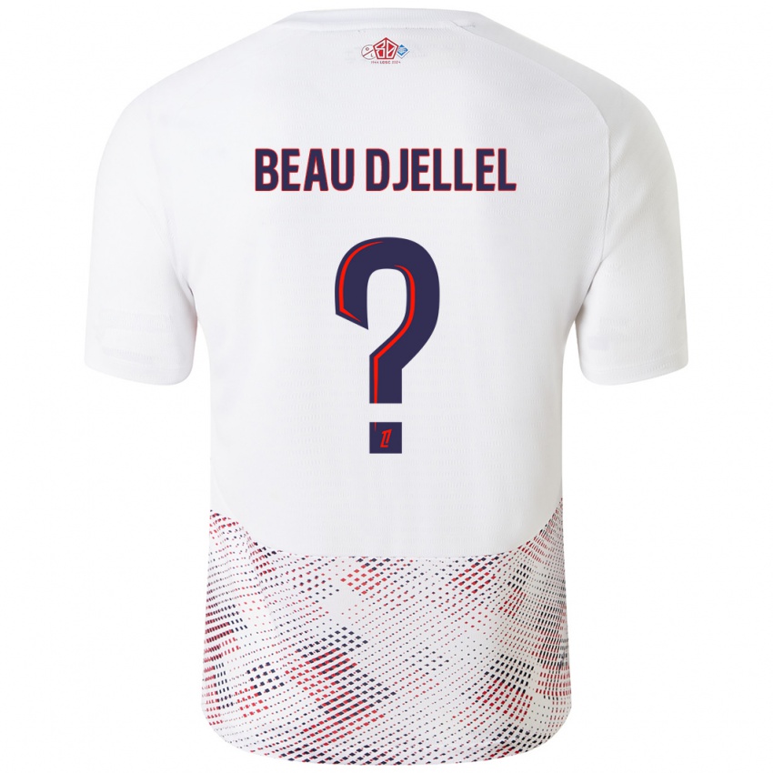 Hombre Camiseta Yanis Beau Djellel #0 Blanco Azul Real 2ª Equipación 2024/25 La Camisa México