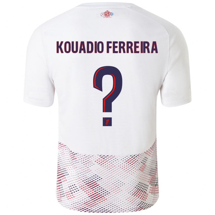 Hombre Camiseta Wilfrid Kouadio Ferreira #0 Blanco Azul Real 2ª Equipación 2024/25 La Camisa México