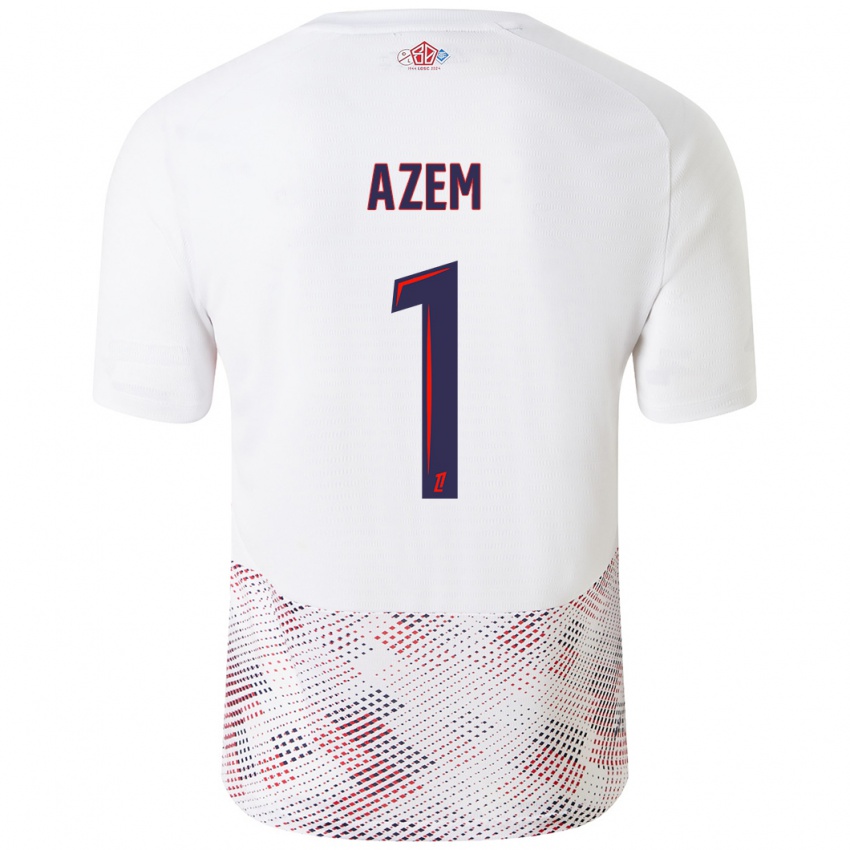 Hombre Camiseta Floriane Azem #1 Blanco Azul Real 2ª Equipación 2024/25 La Camisa México