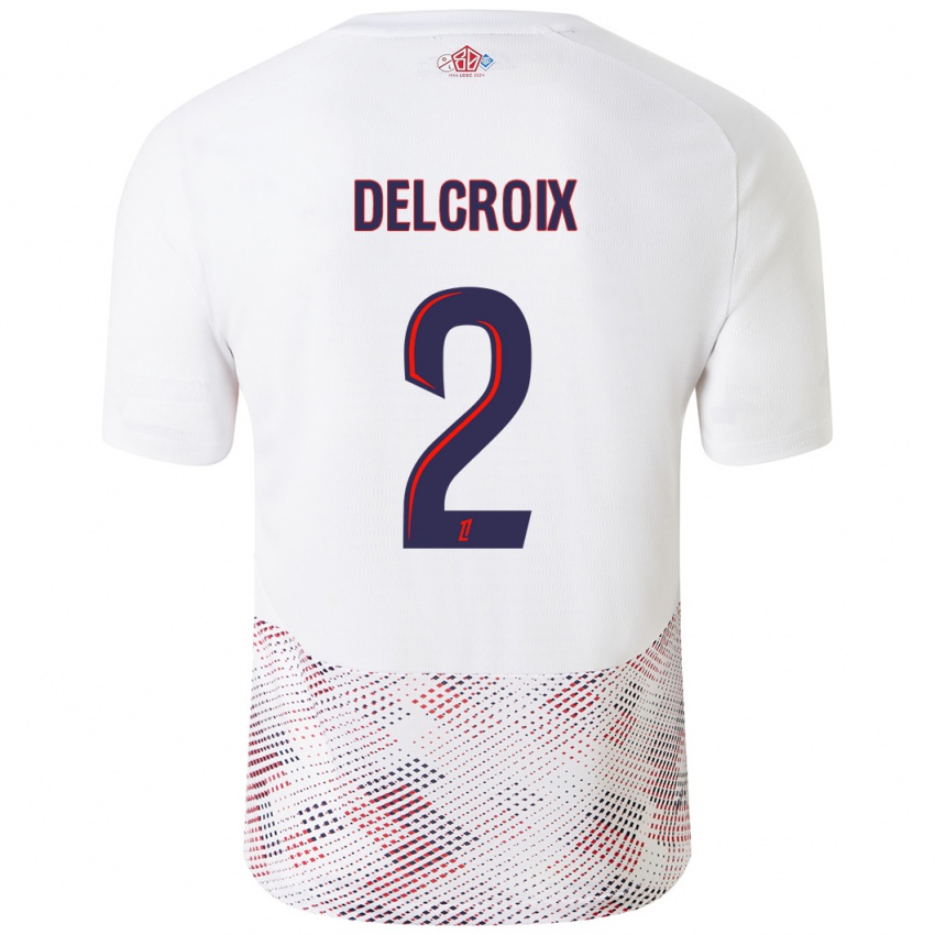 Hombre Camiseta Céleste Delcroix #2 Blanco Azul Real 2ª Equipación 2024/25 La Camisa México