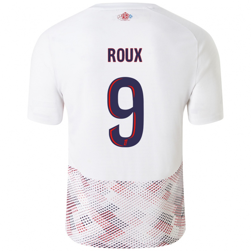 Hombre Camiseta Danielle Roux #9 Blanco Azul Real 2ª Equipación 2024/25 La Camisa México