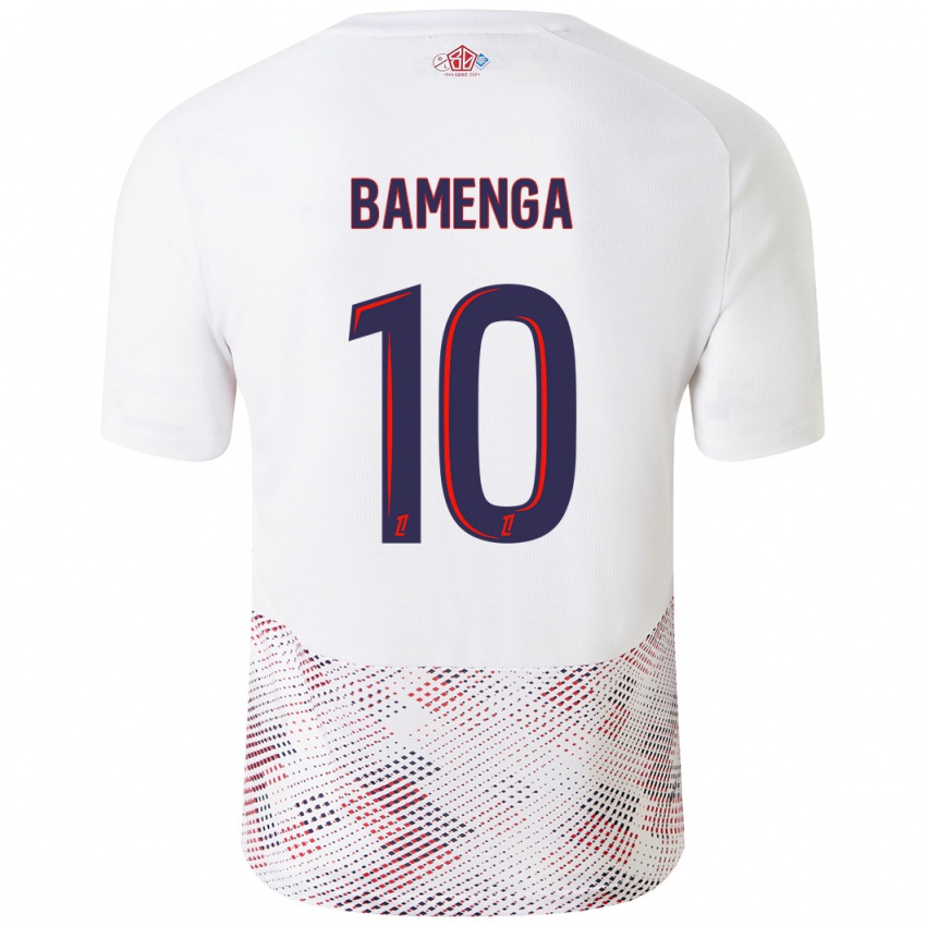 Hombre Camiseta Naomie Bamenga #10 Blanco Azul Real 2ª Equipación 2024/25 La Camisa México